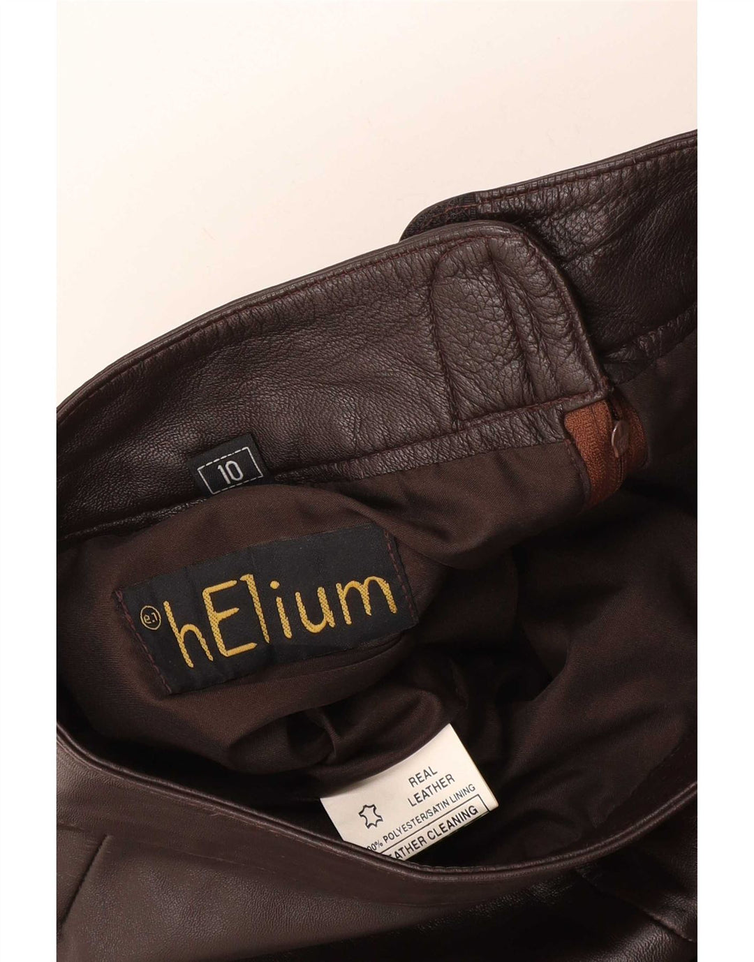 Saia maxi de couro feminina Helium Reino Unido 10 pequena W28 marrom