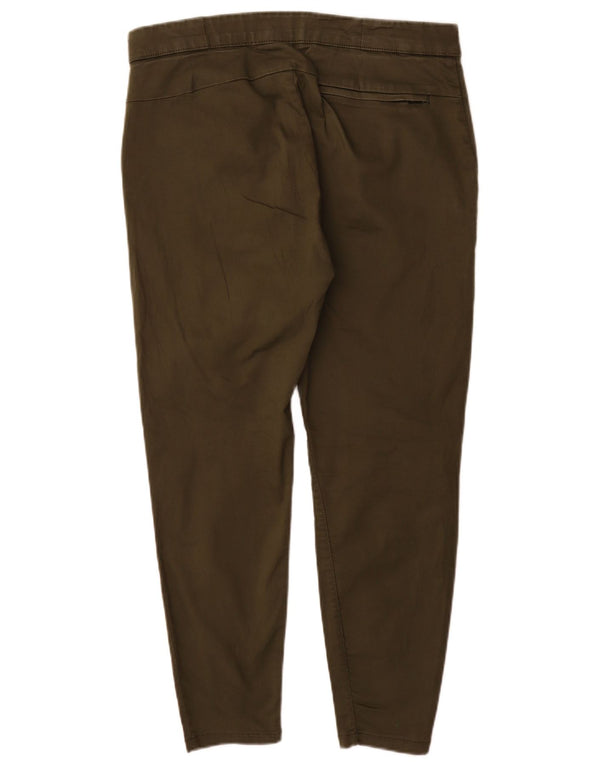 Zara Mens Slim Cropped Trousers XL W34 L27 Green Cotton