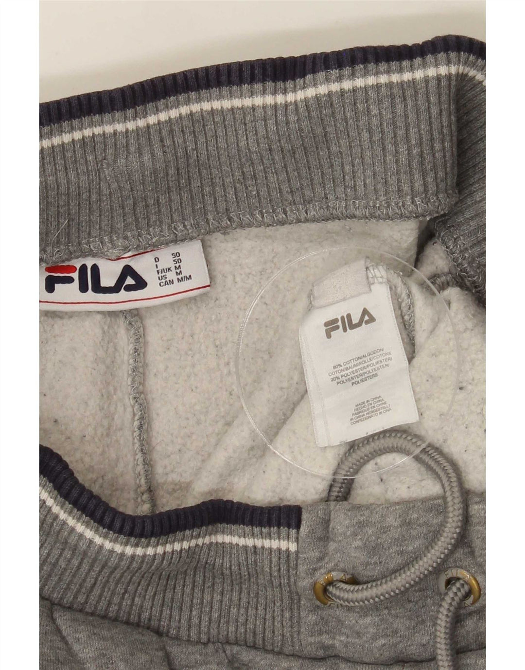 Fila Calça masculina de treino cinza médio algodão