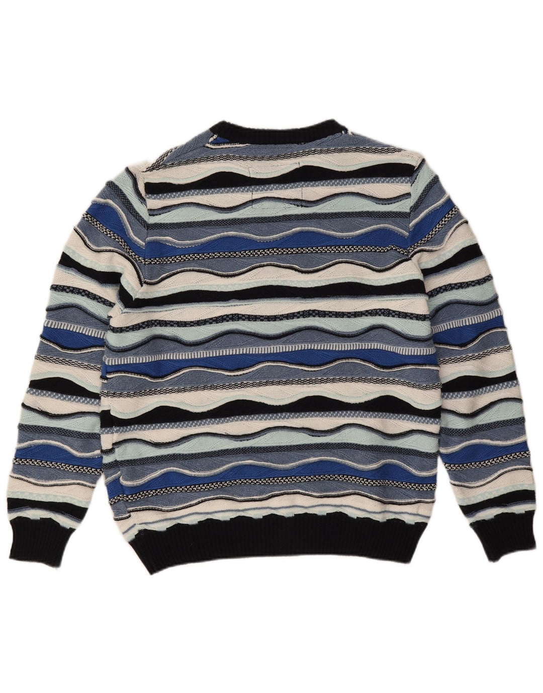 Suéter masculino Roger Kent com gola redonda EU 52 grande bloco colorido azul
