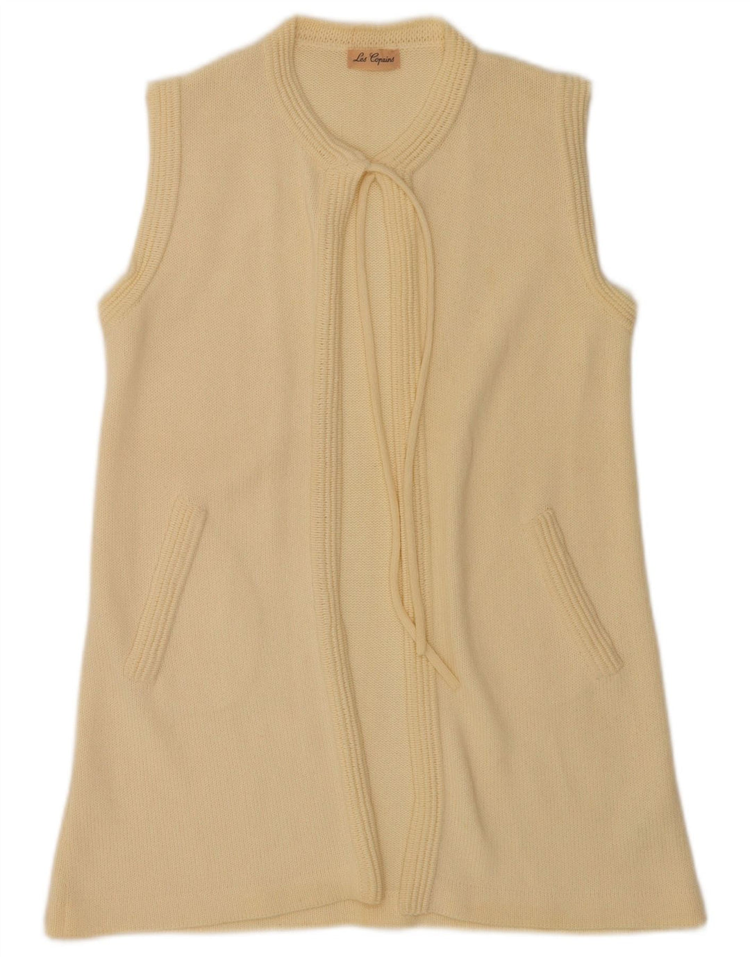 Suéter cardigã feminino Les Copains Longline UK 10 pequeno off white