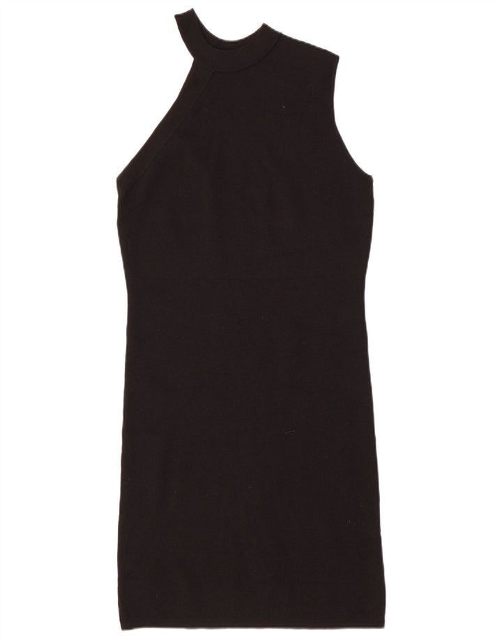 Vestido bodycon feminino de um ombro Zara Reino Unido 12 médio preto