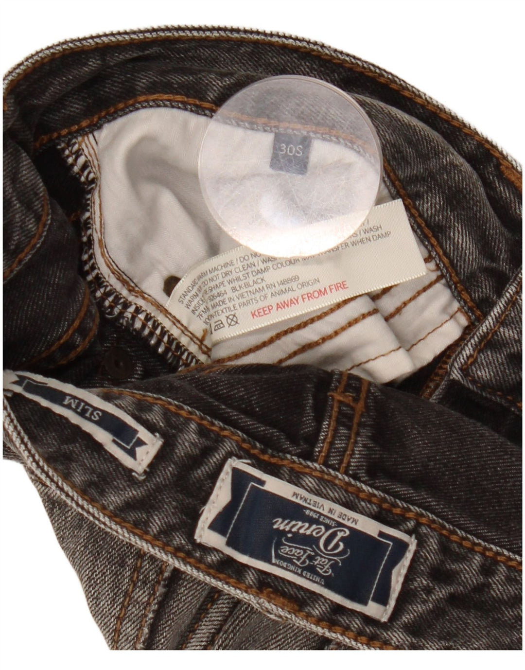 FAT FACE Jeans Slim Feminino W30 L29 Algodão Cinza