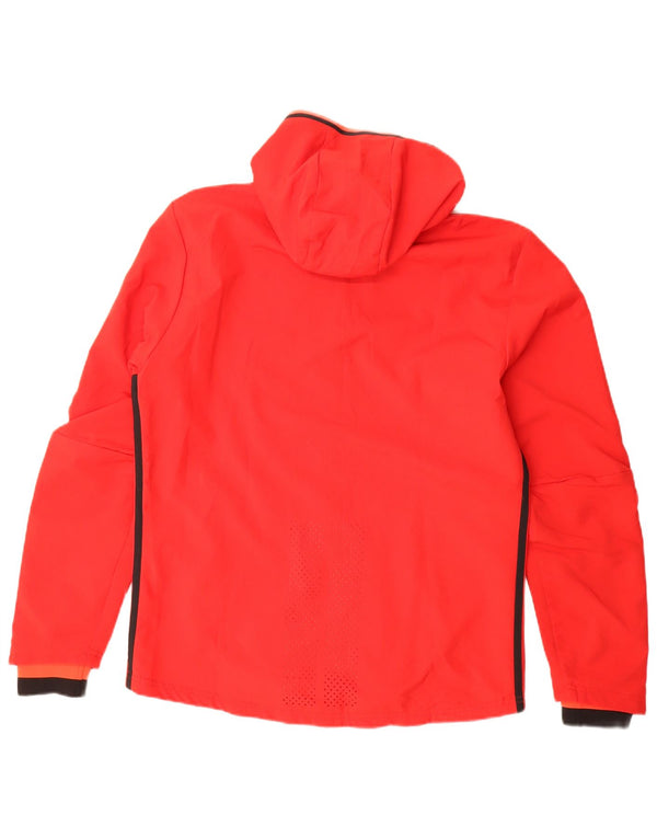 Jaqueta de chuva com capuz Adidas Mens Climacool Graphic UK 38 Poliéster Vermelho Médio