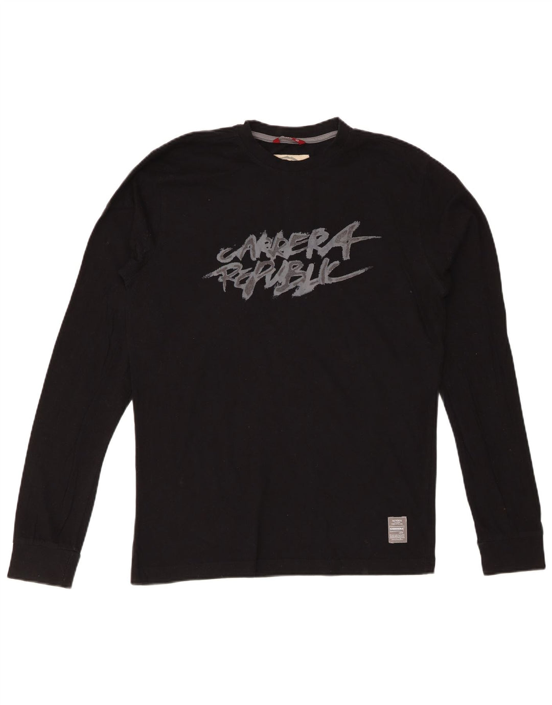 CARRERA Top gráfico masculino manga comprida médio preto