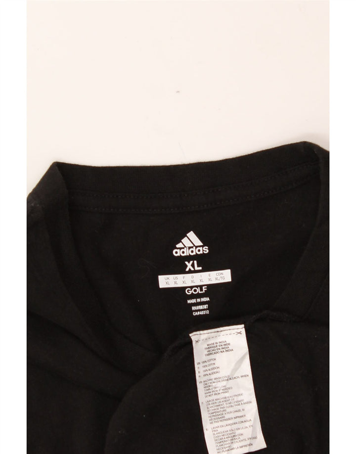 ADIDAS Mens Golf T-Shirt Top XL Black Cotton Vintage Adidas and Second-Hand Adidas from Messina Hembry 