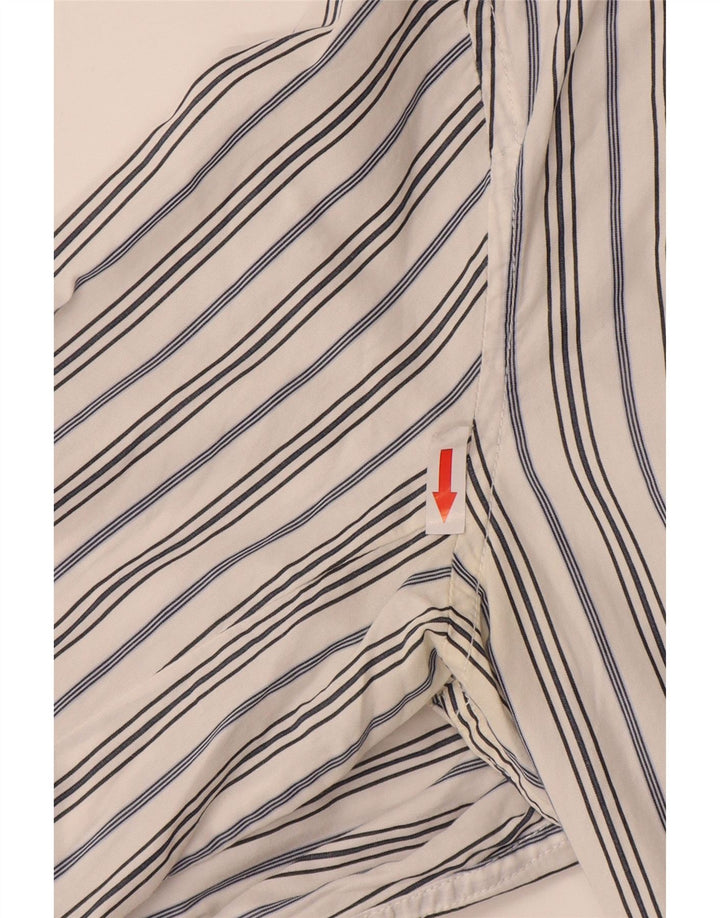 Camisa masculina diesel listrada branca média de algodão