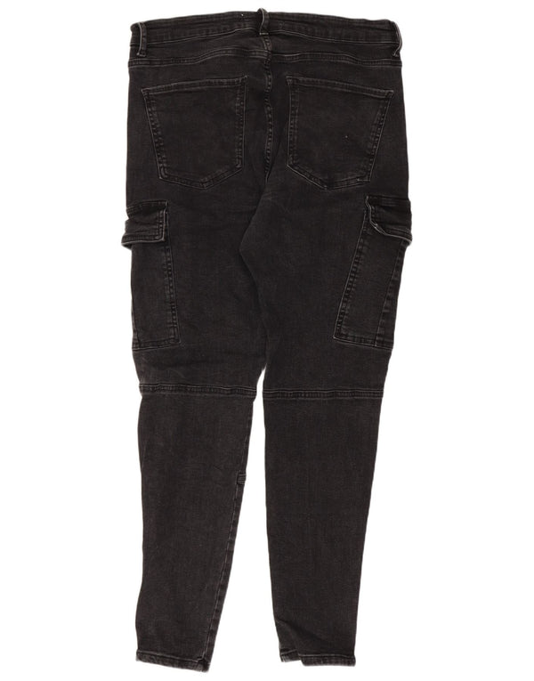 Zara Mens Cargo Skinny Jeans EU 44 Grande W34 L28 Algodão Cinza
