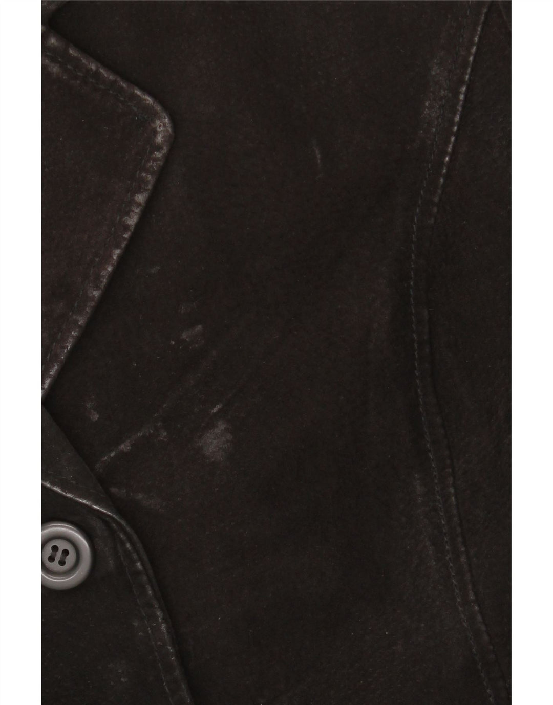 Jaqueta blazer feminina de camurça com 3 botões GYPSY Reino Unido 14 couro preto médio