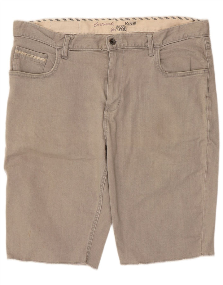 Vans Masculino Casual Shorts W36 Grande Algodão Cinza