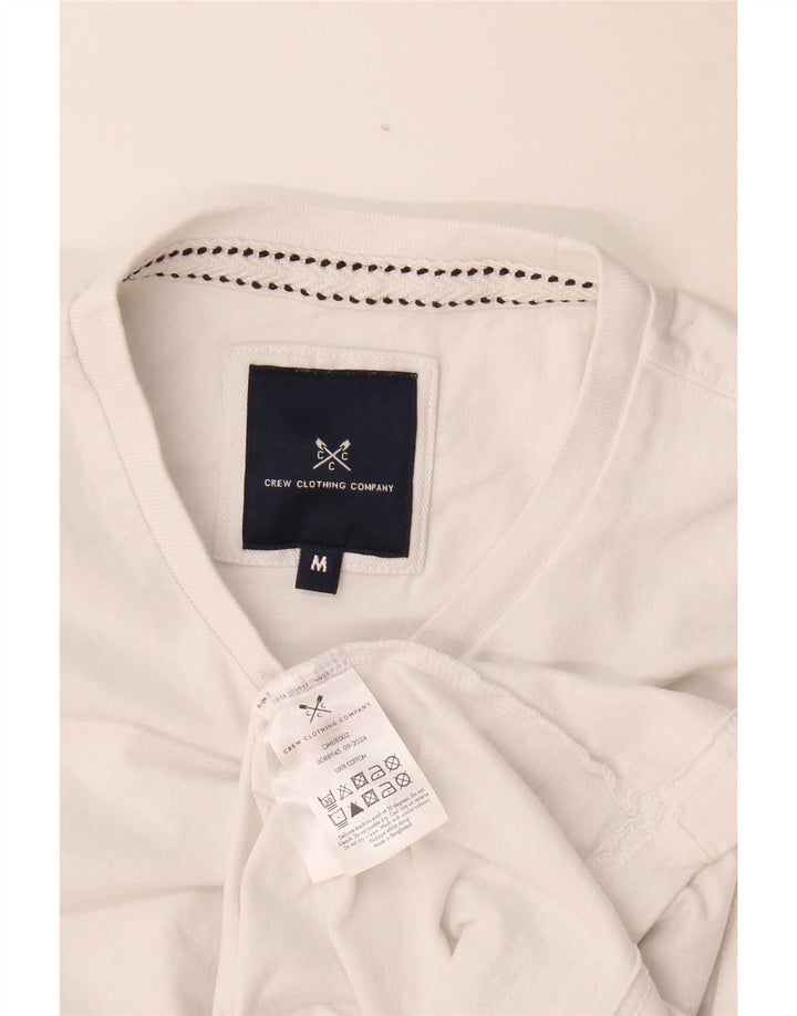 Camiseta masculina Crew Clothing Top médio algodão branco