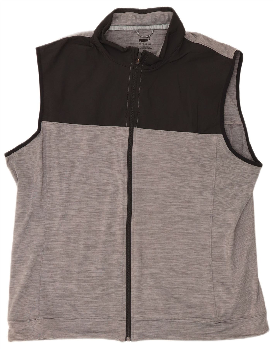Jaqueta masculina Puma sem mangas com capuz XL cinza Colourblock poliéster