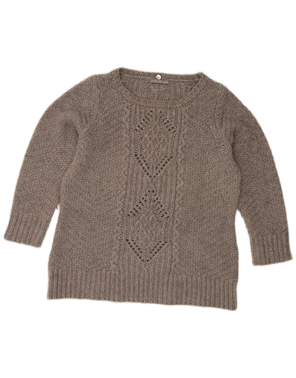 Suéter feminino Marks & Spencer com gola canoa UK 18 XL cinza acrílico