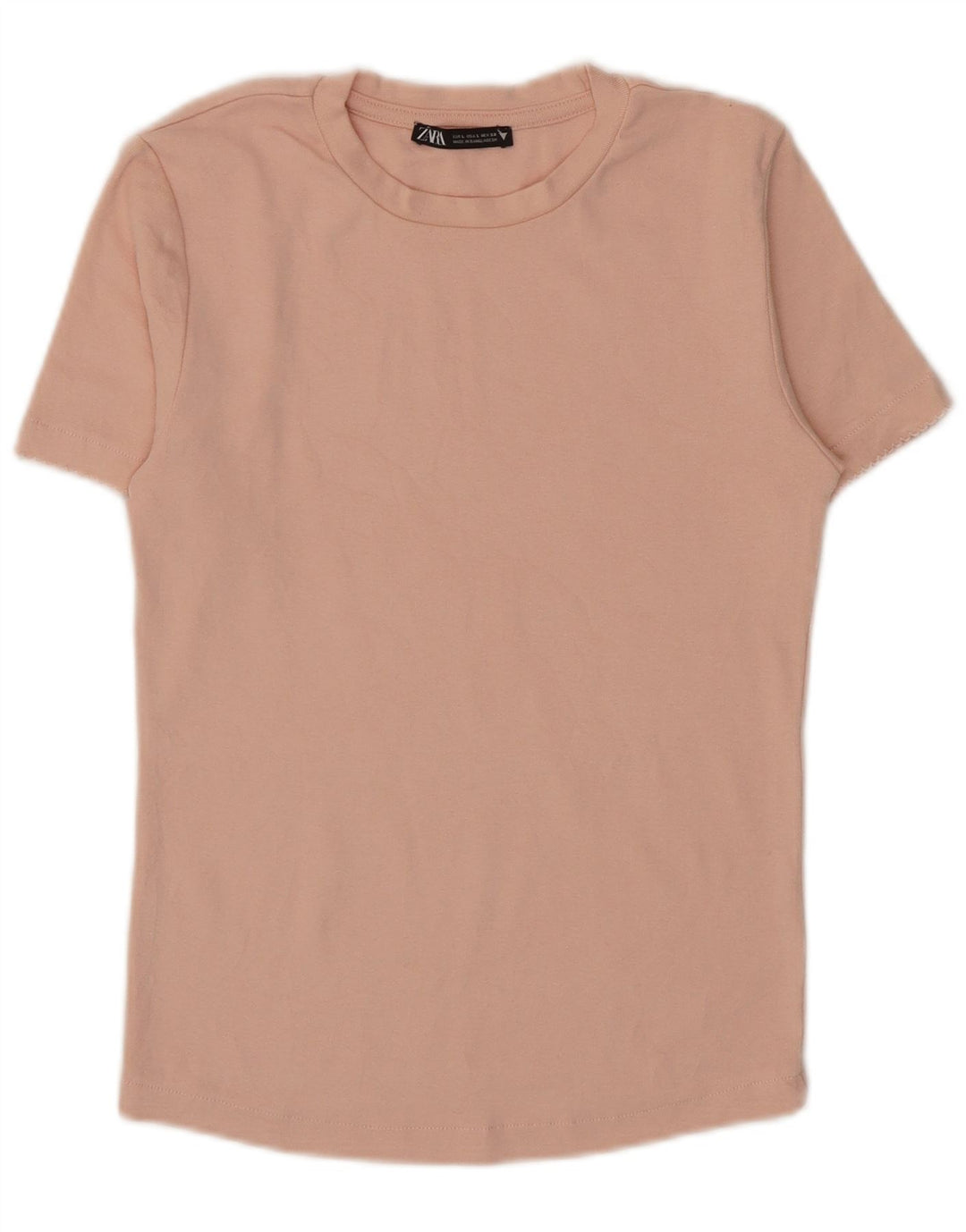 Camiseta feminina Zara UK 14 grande rosa