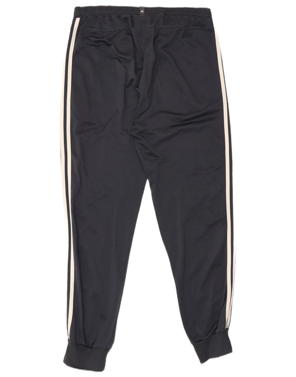 Calça de treino masculina Adidas Joggers UK 42/44 grande azul marinho poliéster