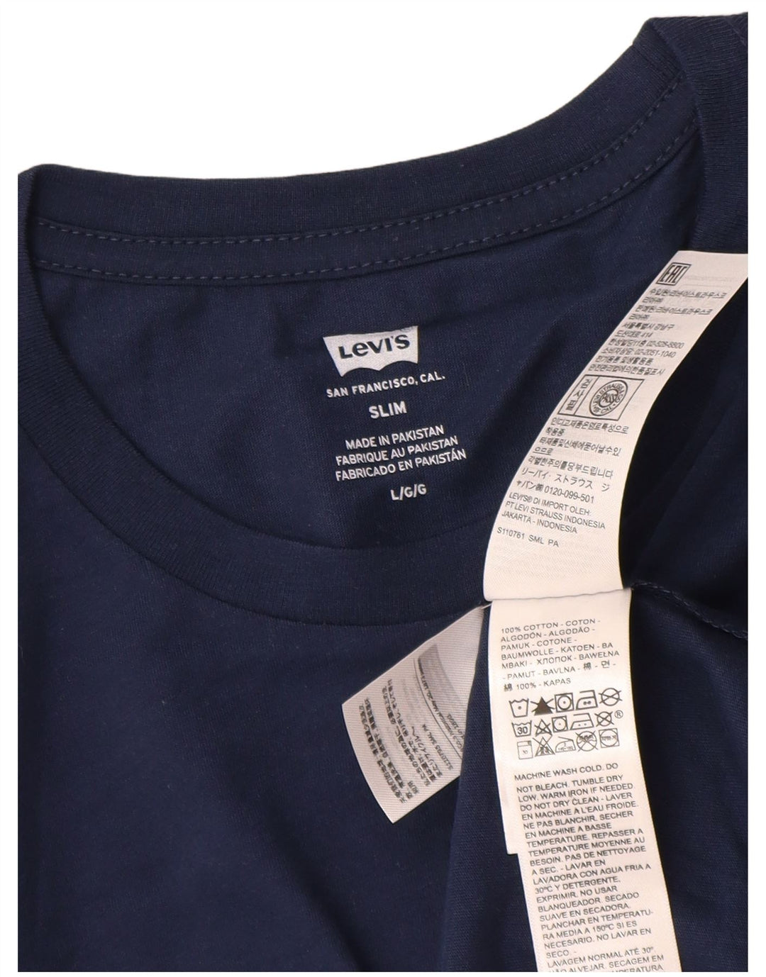 Camiseta masculina slim Levi's grande algodão azul marinho