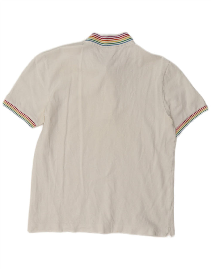 Camisa polo masculina Lacoste tamanho 3 pequeno algodão branco