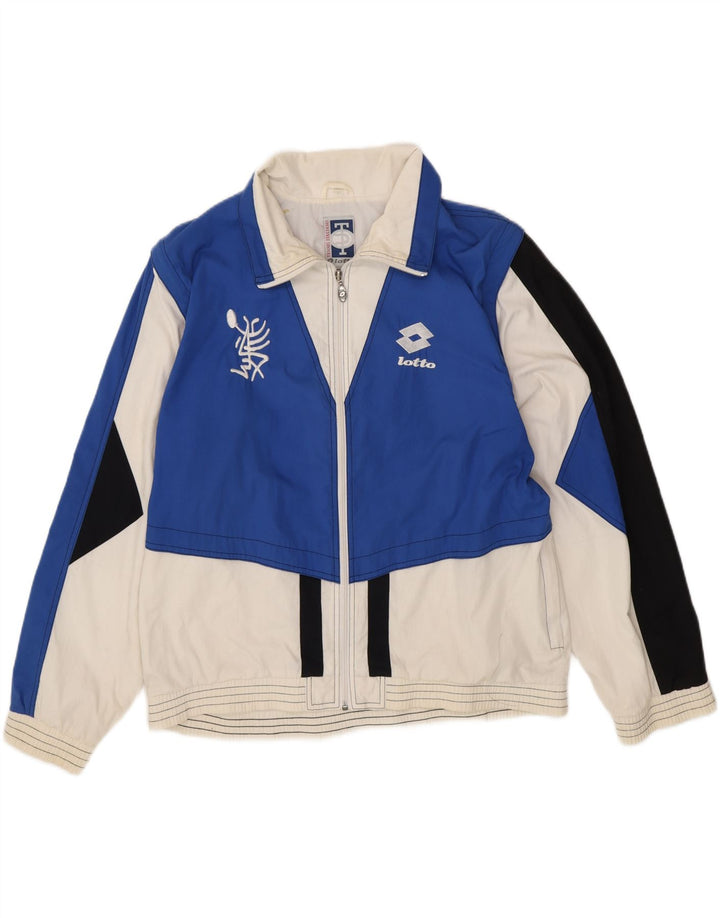 Lotto Mens Graphic Tracksuit Top Jacket Grande Azul Colorblock Poliéster