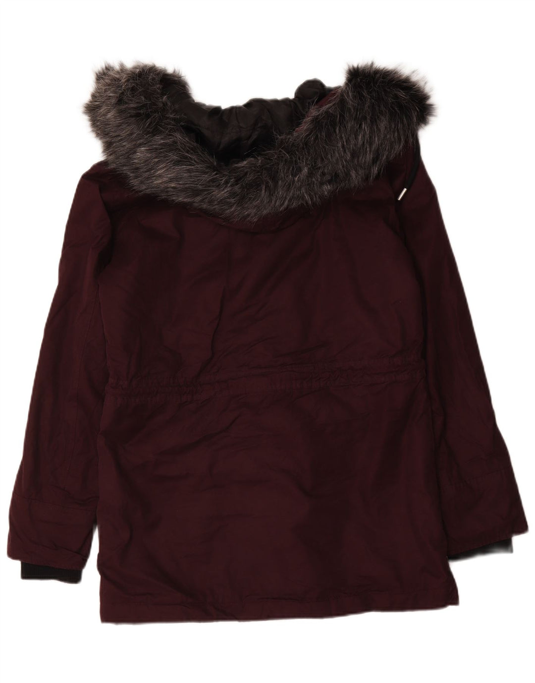 Jaqueta Parka Superdry Feminina com Capuz Oversized Reino Unido 10 Pequena Borgonha