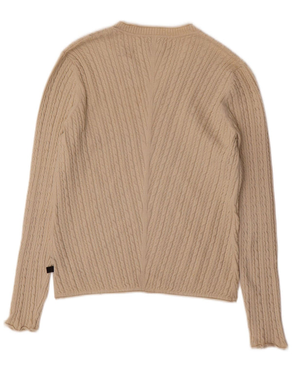 ADIDAS Suéter feminino com decote em V UK 12 Medium Beige Silk