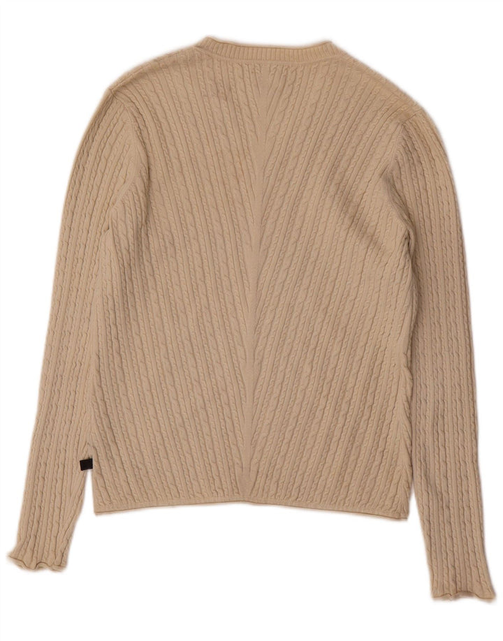 ADIDAS Suéter feminino com decote em V UK 12 Medium Beige Silk