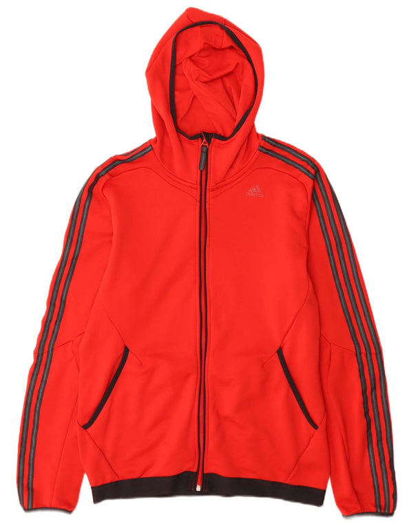 Adidas Mens Climalite Zip Hoodie Suéter Médio Vermelho Colorblock Poliéster