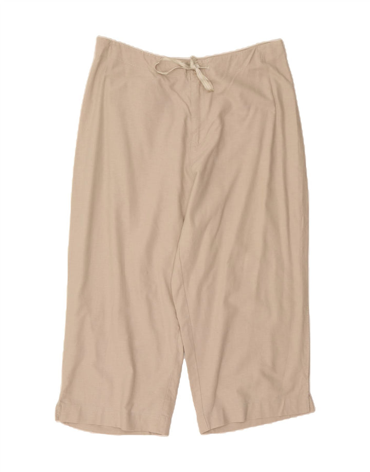 LEE Womens Straight Cropped Trousers US 18 2XL W36 L23 Beige Linen Vintage Lee and Second-Hand Lee from Messina Hembry 