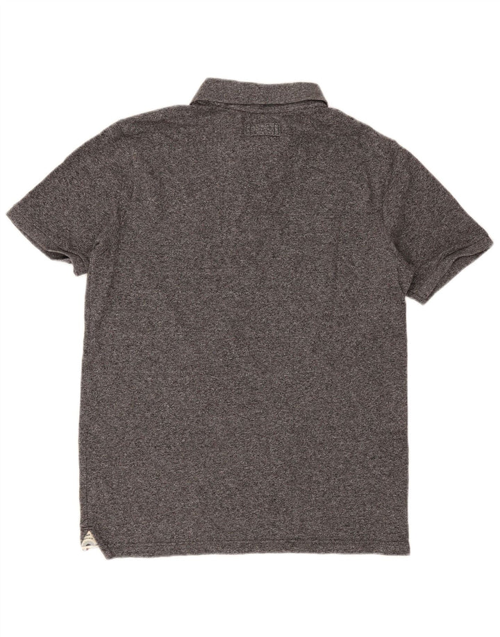 Camisa polo masculina Fat Face grande algodão manchado cinza