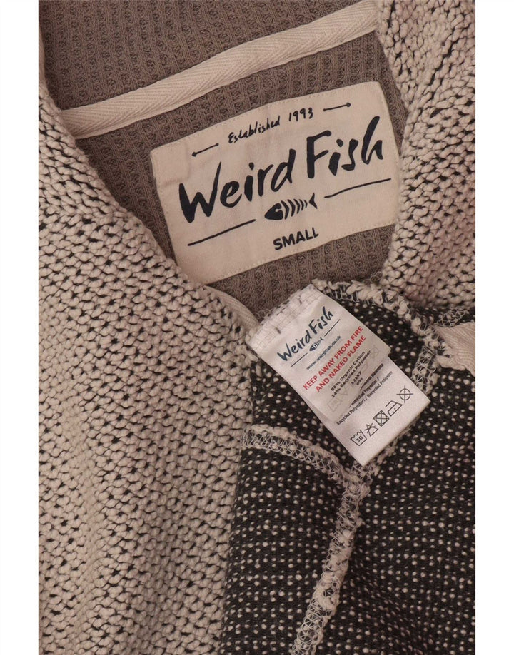 Moletom masculino Weird Fish com zíper e pescoço pequeno algodão cinza
