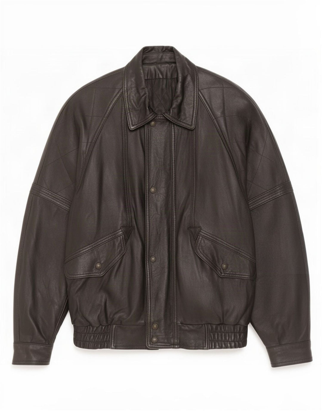 Jaqueta de couro masculina vintage IT 50 grande preta