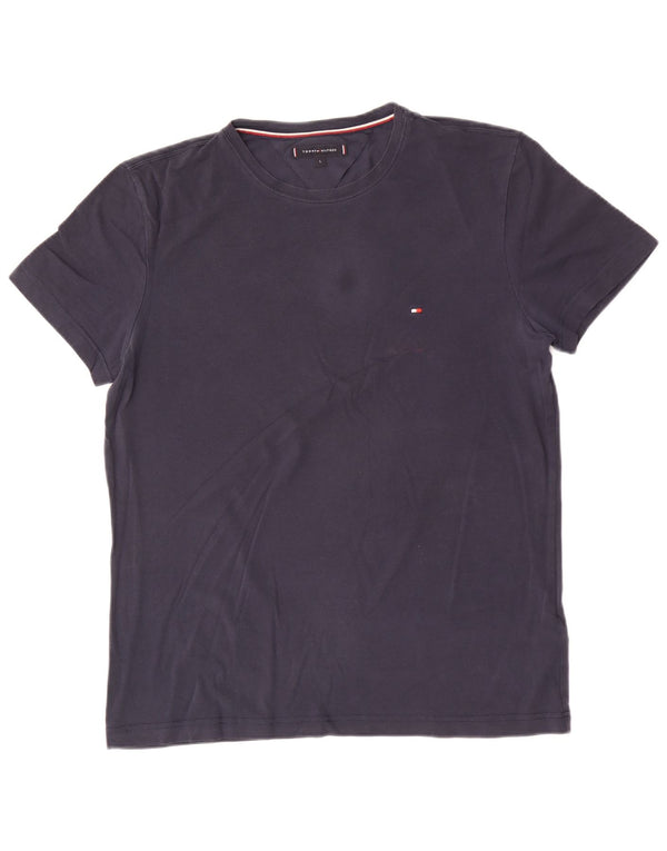 Camiseta masculina Tommy Hilfiger grande algodão azul marinho
