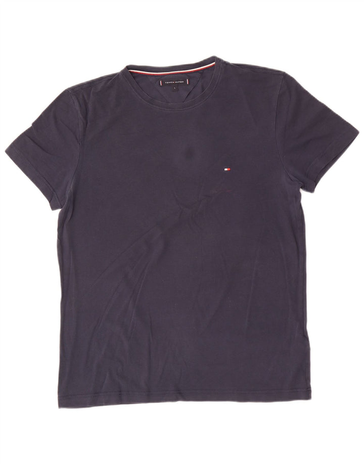 Camiseta masculina Tommy Hilfiger grande algodão azul marinho