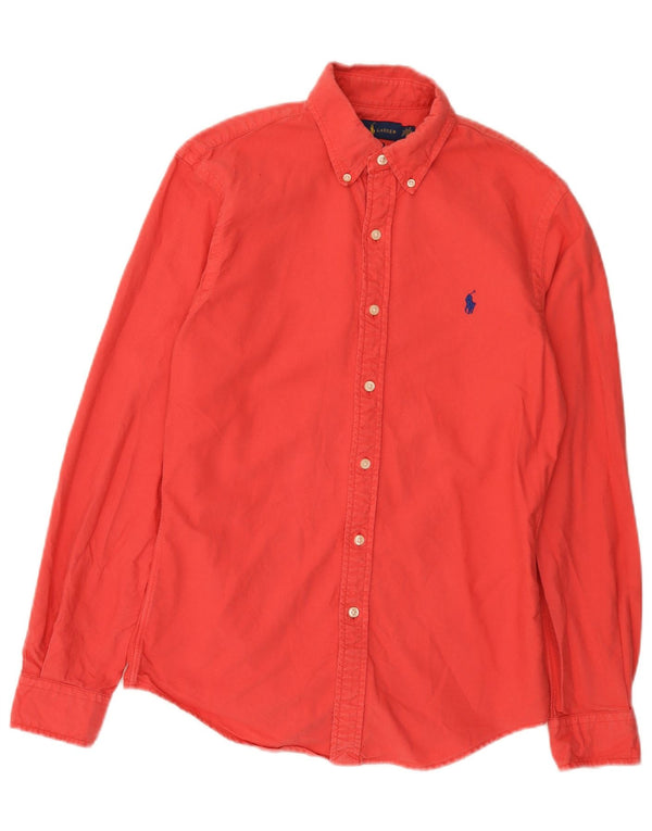 Ralph Lauren Camisa masculina slim fit pequena de algodão vermelho