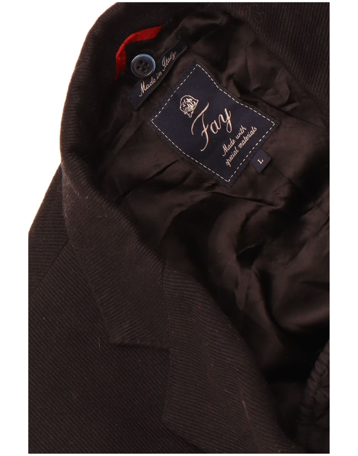 Sobretudo de veludo Fay masculino UK 40 grande preto