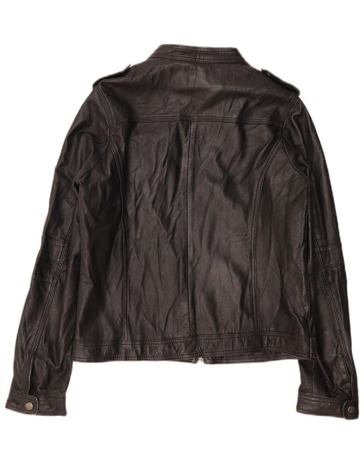 Jaqueta feminina básica de couro PIMKIE Reino Unido 16 grande couro preto