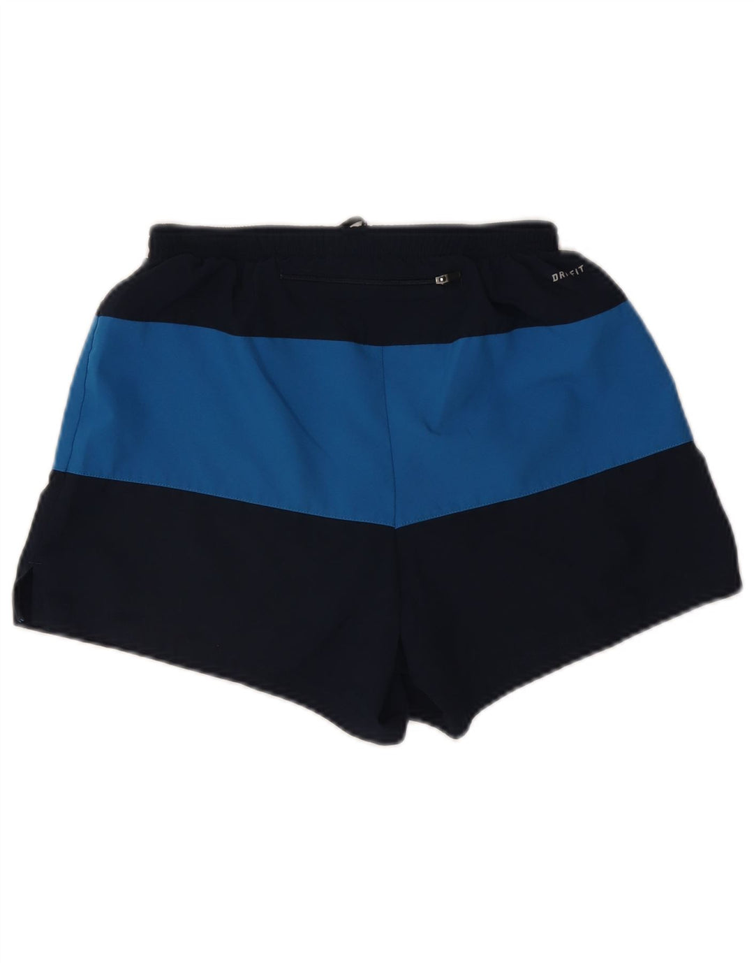 Shorts esportivos masculinos Nike Dri Fit médio azul marinho colorblock poliéster