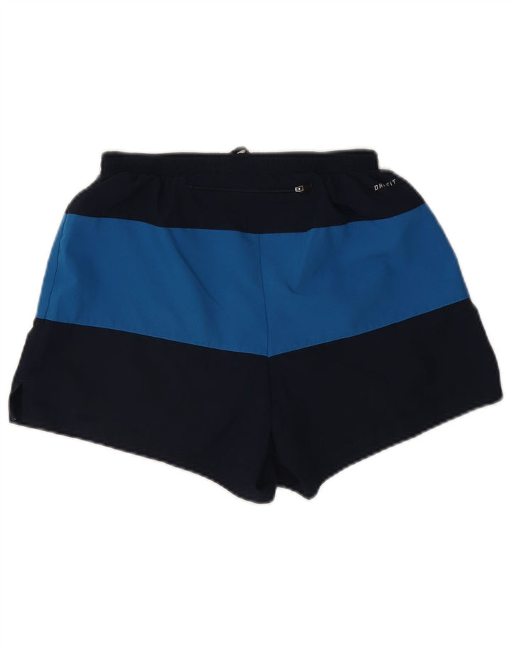 Shorts esportivos masculinos Nike Dri Fit médio azul marinho colorblock poliéster