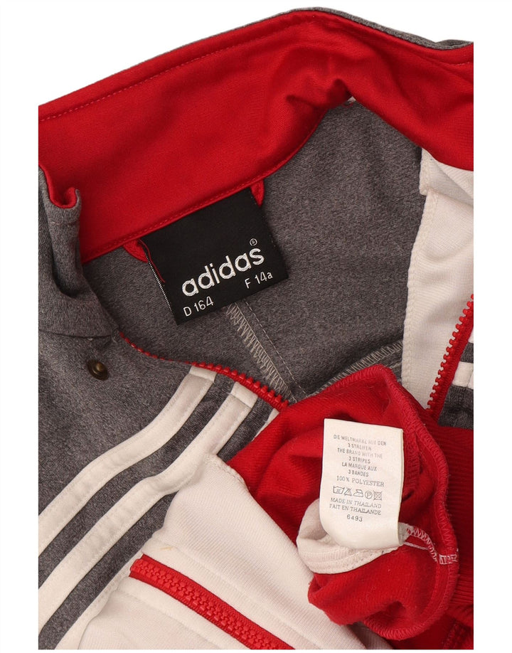 Jaqueta Adidas Meninos Treino Top 13-14 Anos Cinza Colorblock Poliéster