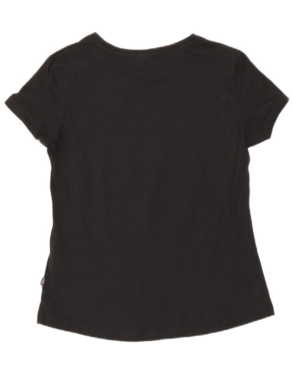 Puma Camiseta Feminina Graphic Top UK 12 Médio Algodão Preto
