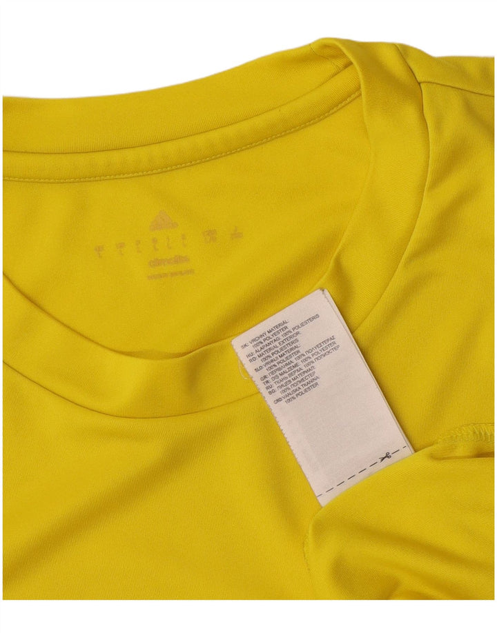 Adidas Mens Climalite Camiseta Top Grande Poliéster Amarelo