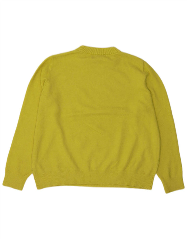 Suéter feminino Marks & Spencer com gola redonda Reino Unido 16 grande amarelo