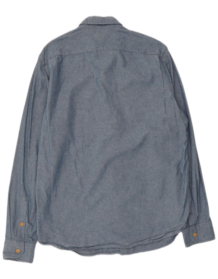 Camisa masculina J. Crew algodão azul médio