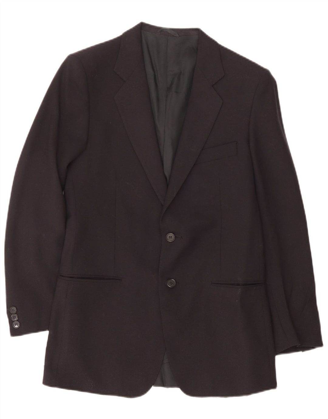 Jaqueta blazer masculina vintage com 2 botões IT 46 pequena lã azul marinho