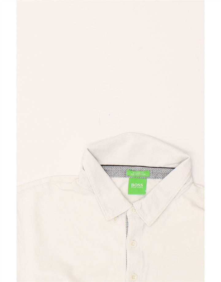 Camisa polo masculina de ajuste regular HUGO BOSS grande branca