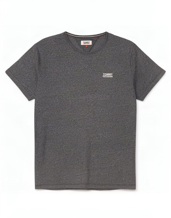 Tommy Hilfiger Camiseta masculina grande algodão manchado cinza