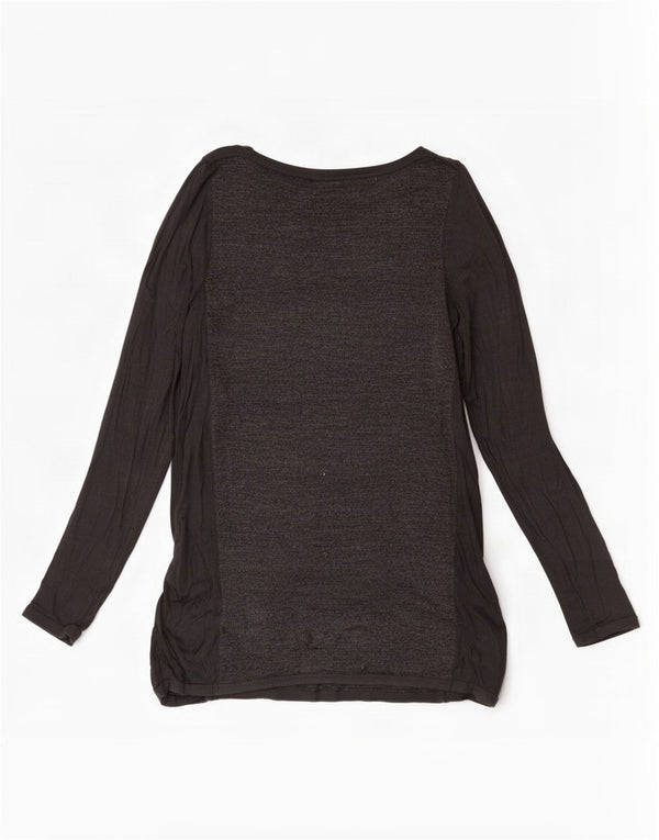 Suéter feminino Marks & Spencer com gola canoa Reino Unido 8 pequeno cinza acrílico