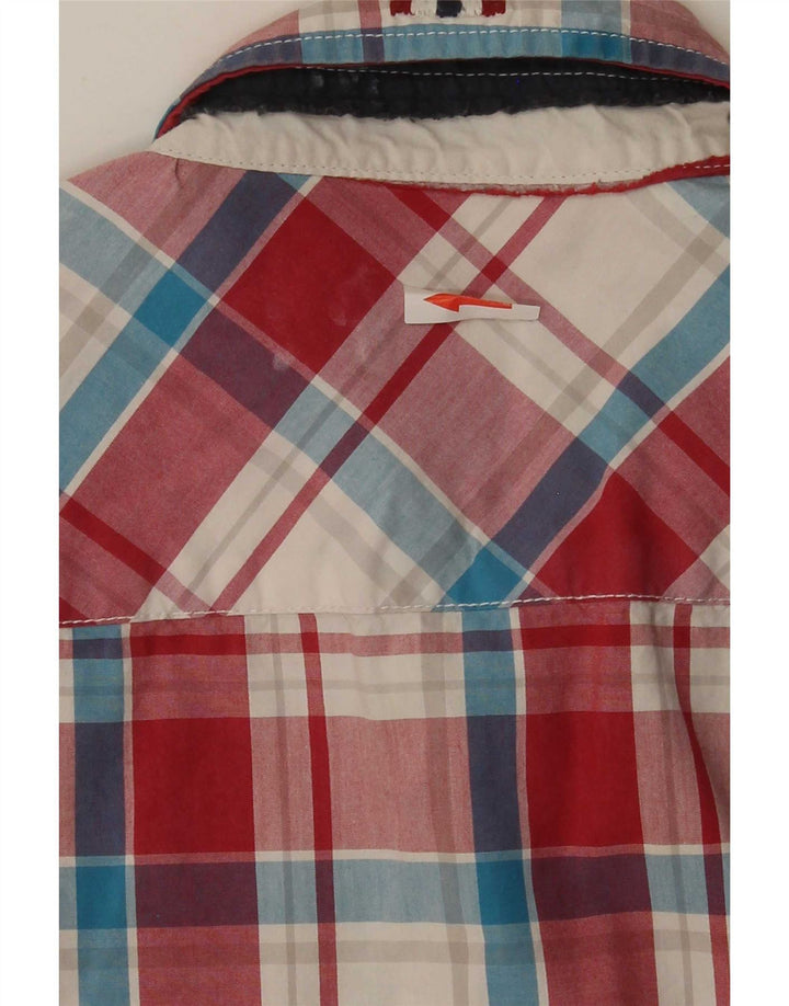 Napapijri Mens Shirt Large Red Plaid Cotton