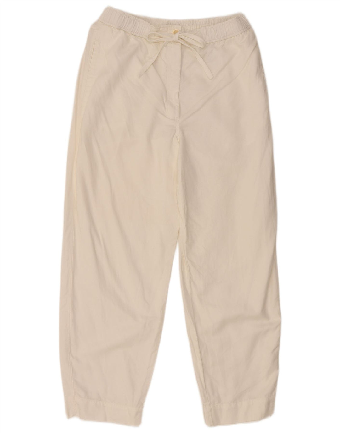 Calça Chino Feminina Cos Reta Médio Algodão Branco