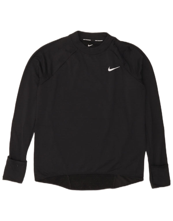 Top feminino NIKE Therma-Fit manga comprida UK 10 pequeno preto