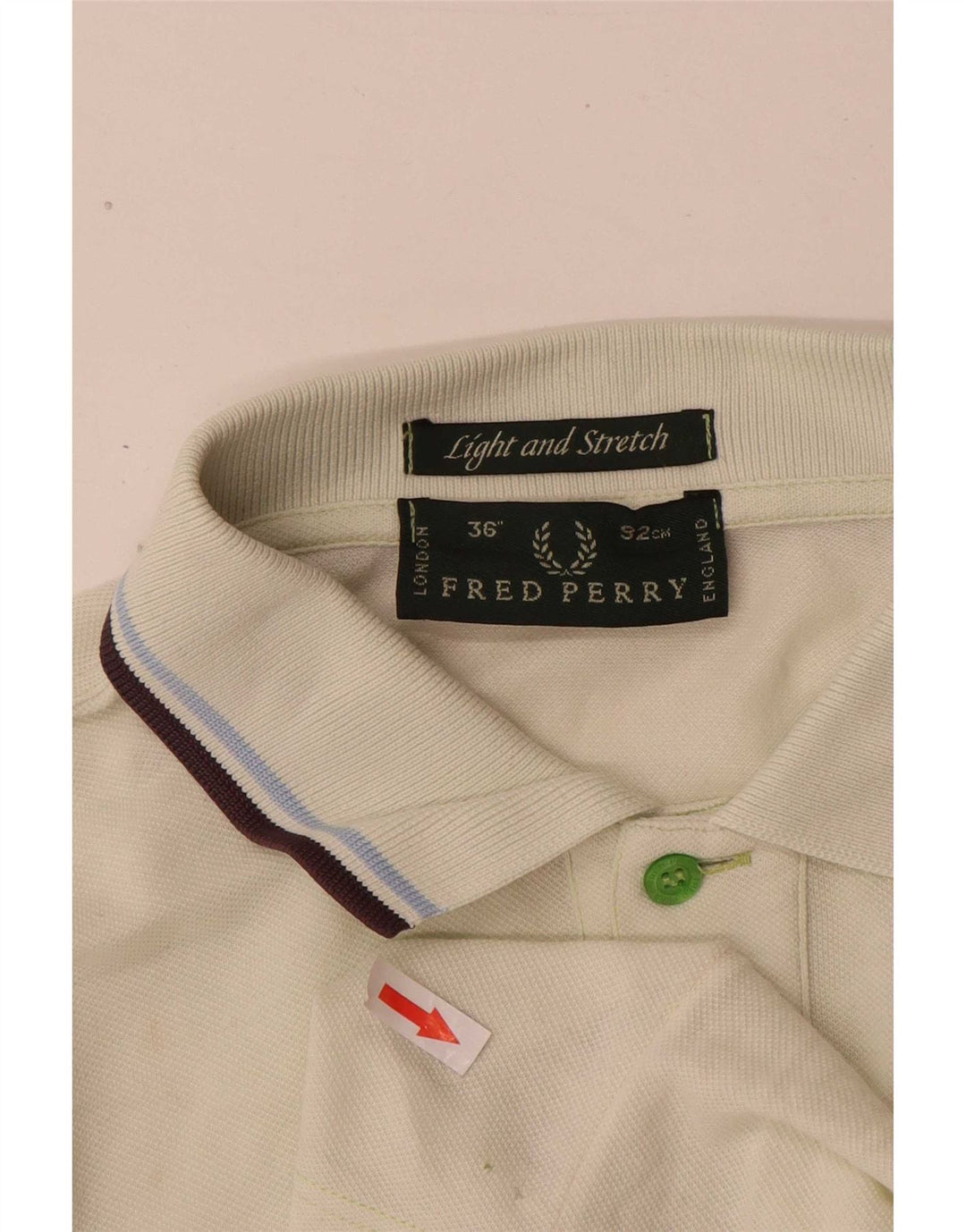 Camisa polo masculina Fred Perry pequena listrada verde de algodão